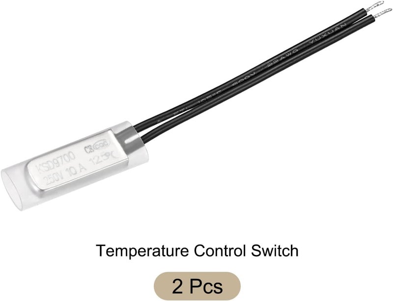 Rebower مفتاح ترموستات تحكم درجة الحرارة KSD9700 NC 125C - مفتاح واقي حراري - عادة مغلق/250 فولت 10 أمبير/معدني/2 قطع - Image 5